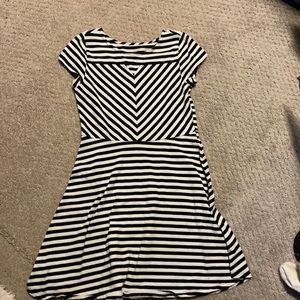 Black and white stripes dress
